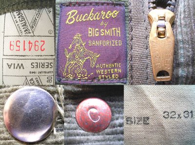 画像3: Deadstock 1960-70'S BIG SMITH Buckaroo SLIM FIT Corduroy Pants USA製