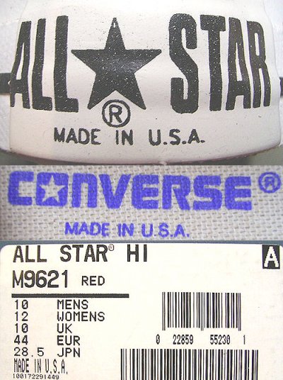 画像2: Deadstock 1990'S CONVERSE ALL STAR HI  RED USA製 箱付