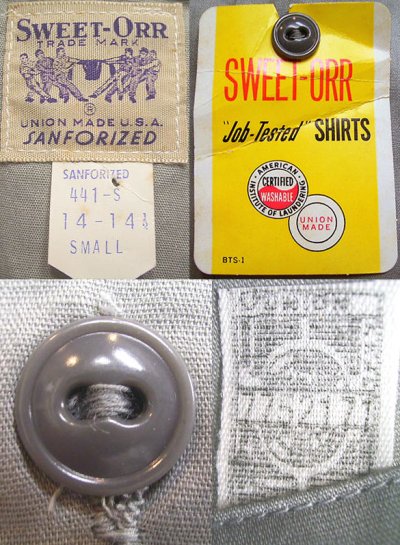 画像3: Deadstock 1970'S SWEET-ORR LOT:441-S Gray  Cotton Work Shirts S/S USA製 