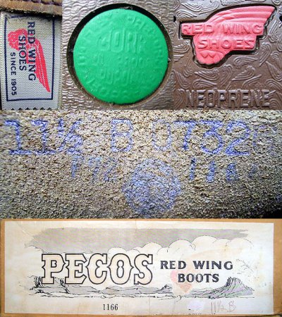 画像2: Deadstock 1972'S RED WING 1166 PECOS BOOT 9inch Made in USA 茶箱　