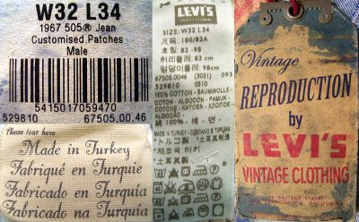 画像3: LVC(LEVI'S VINTAGE CLOTHING)1967'S 505 "Big E"Customised Patches 8分丈