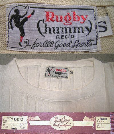 画像3: Deadstock 1950'S Rugby Chummy Rib T ラグビー・ハリヌキTシャツ 箱入 USA製 