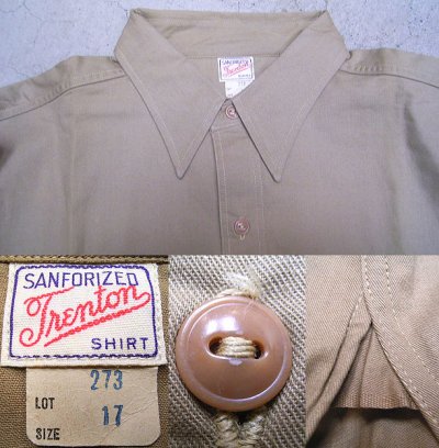 画像3: Deadstock 1960'S TrentonLOT:273 Cotton Twill  Work Shirts マチ付　USA製 
