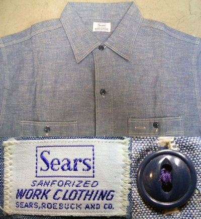 画像3: Deadstock 1960'S SEAR'S Chambrey Shirts シアーズ・シャンブレー USA製 