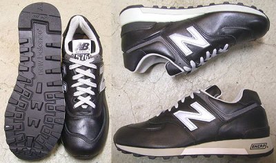 画像1: New Balance M576BKJ Black Leather Made in USA 箱ナシ