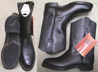 画像1: Deadstock 1994'S RED WING 1345 Black Pecos Boots  Made in USA 箱付