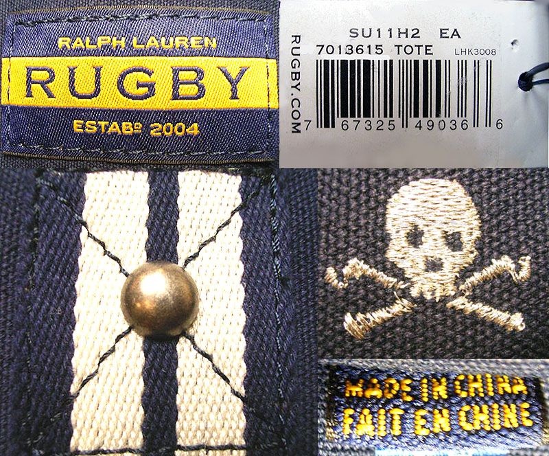 RUGBY by Ralph Lauren Skull Tote Bag Navy ラグビー スカル・トート 