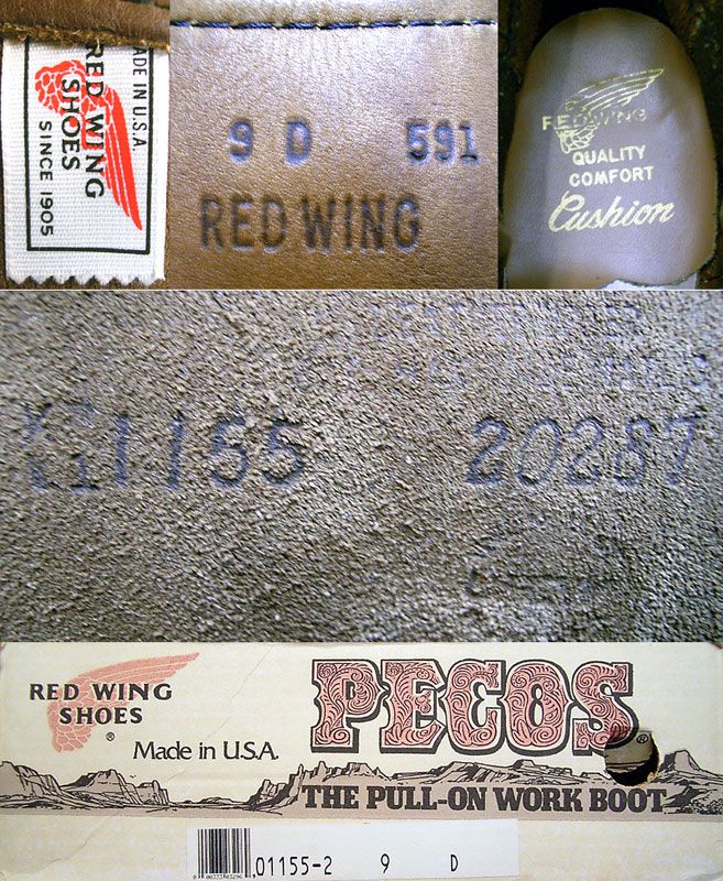 Deadstock 1987-1997'S RED WING 1155-2 PECOS BOOT Made in USA 箱付