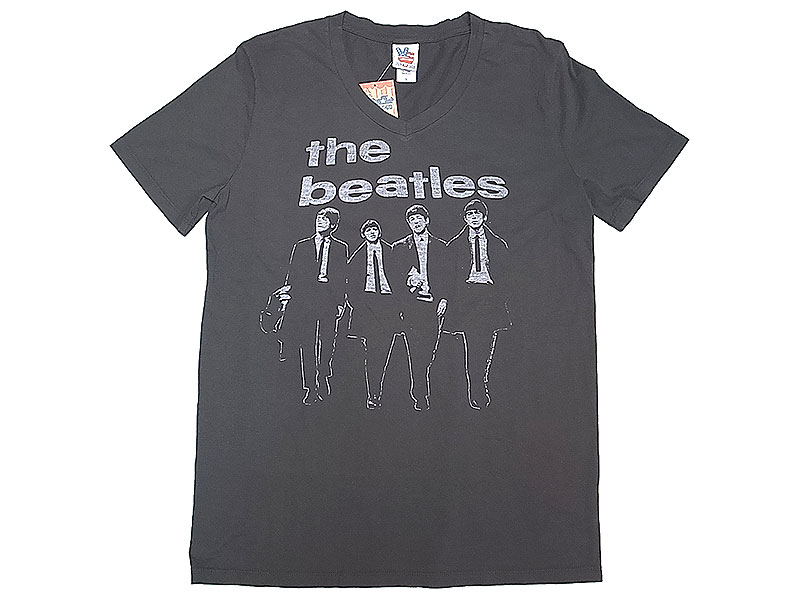JUNKFOOD The Beatles ビートルズ Vネック Tシャツ 綿100% 黒 アメリカ ...