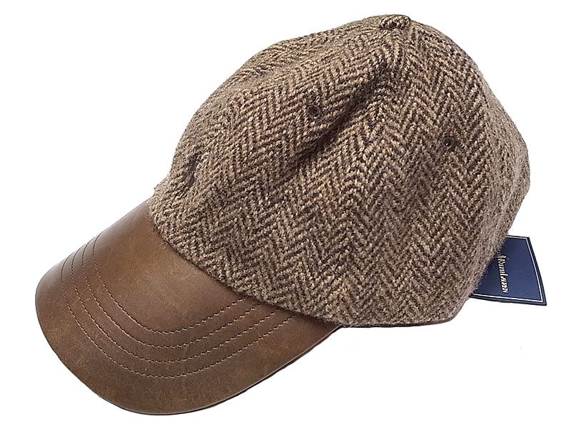 POLO Ralph Lauren Leather Brim Tweed Capポロ・ラルフ本革×ツイード 