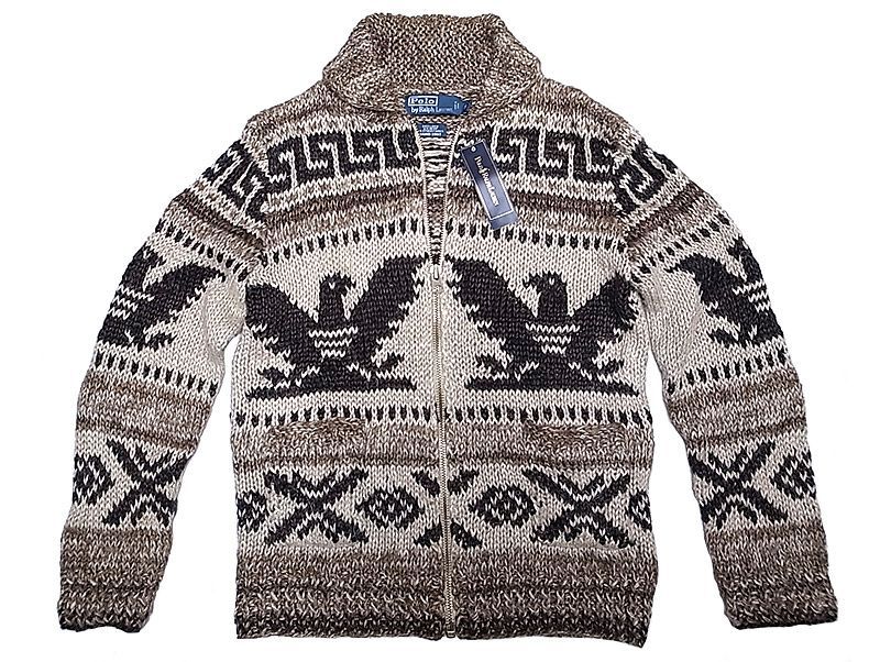 POLO Ralph Lauren HAND KNIT COWICHAN Thunderbird ネイティヴ柄 