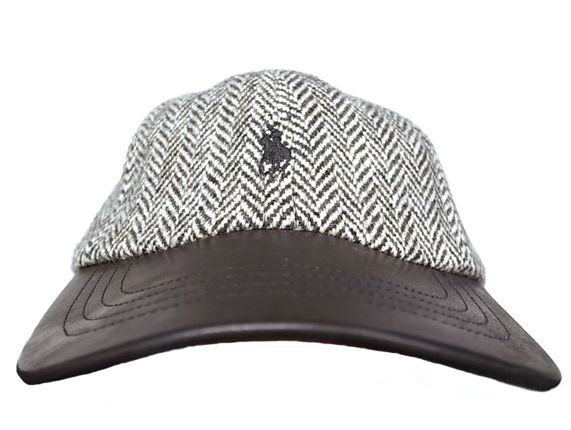 POLO Ralph Lauren Leather Brim Tweed Capポロ・ラルフ本革×ツイード