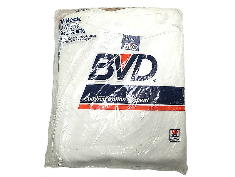 Deadstock 1987'S B.V.D V-Neck 3P Tシャツ 白 3枚パック 綿100