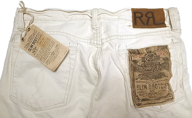 Double RL(RRL) SLIM BOOT CUT White Jeans USA製 (Japan Selvedge