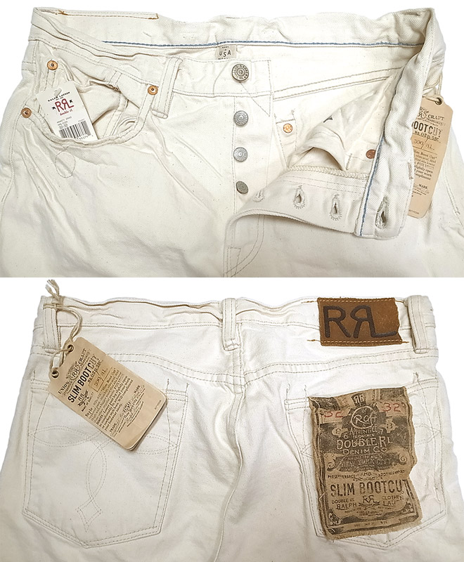 Double RL(RRL) SLIM BOOT CUT White Jeans USA製 (Japan