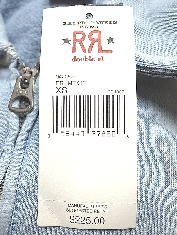Double RL(RRL) Half Zip Sweat Shirts 襟付 スウェットシャツ 水色 ...