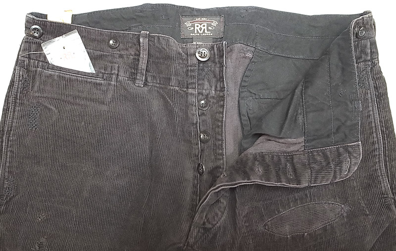 Double RL(RRL) Buckle Back Corduroy Work Trousers Vintage加工 黒コーデュロイ  Luby's （ルビーズ）
