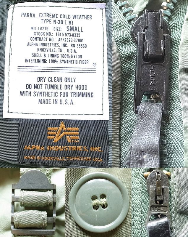 Deadstock 1992'S ALPHA type N-3B Green アルファ フライトジャケット 