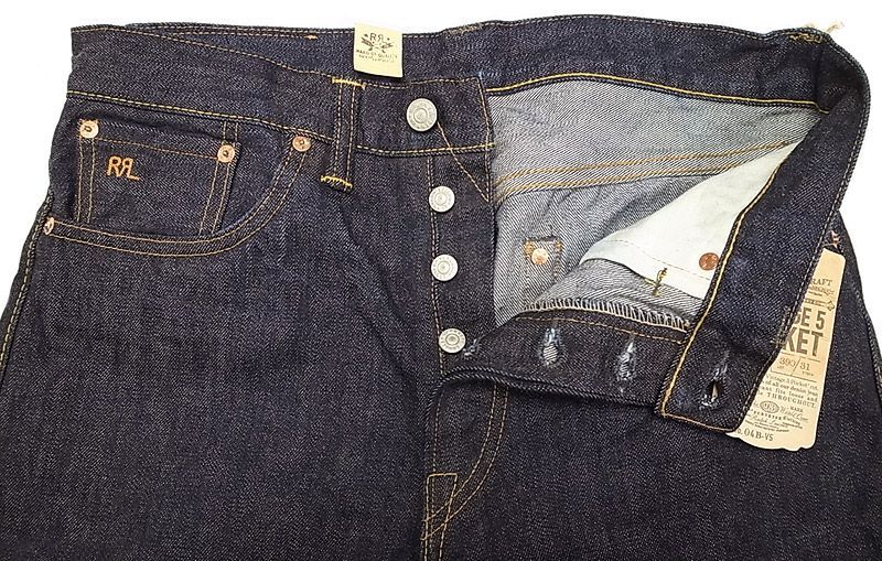 約285cm股下RRL ダブルアールエル 23SS アメリカ製 LIMITED EDITION Vintage 5-Pocket Selvedge Rigid Jeans ヴィンテージ5ポケットセルビッチリジッドデニムパンツ 782891644001 29 Indigo Double RL ジーンズ ボタンフライ MADE IN USA ボトムス【RRL】