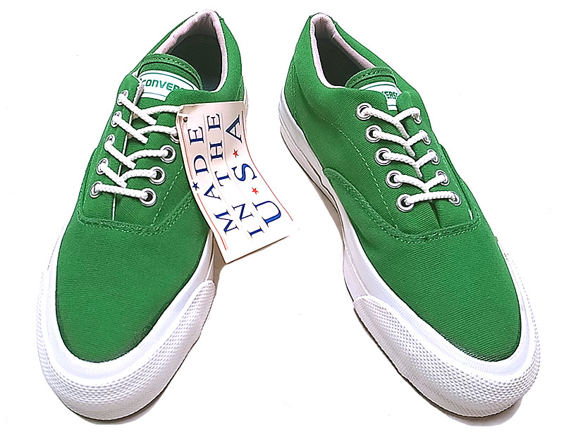 Deadstock 1980'S(Late) CONVERSE SKIDGRIP CANVAS OX 緑 USA製 銀箱