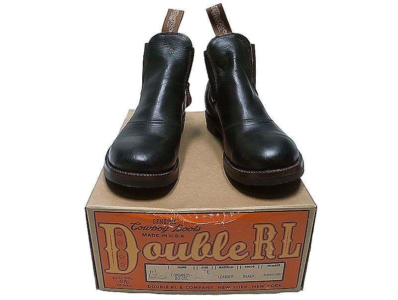 Double RL(RRL) CONGRESS BOOTS USA製 ダブルアールエル サイドゴア 黒