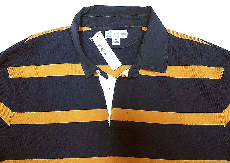 J.CREW Border Rugger Shirts 紺×マスタード ジェイ・クルー ラガー