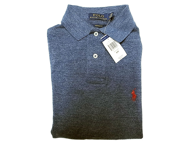 POLO RALPH LAUREN BLUE HTR Polo Shirts custom fit 青杢 ポロシャツ 