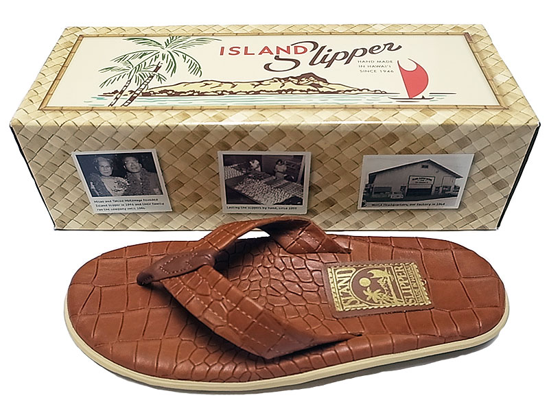 ISLAND SLIPPER ユナイテッドアローズ別注 クロコ型押しサンダル - 靴