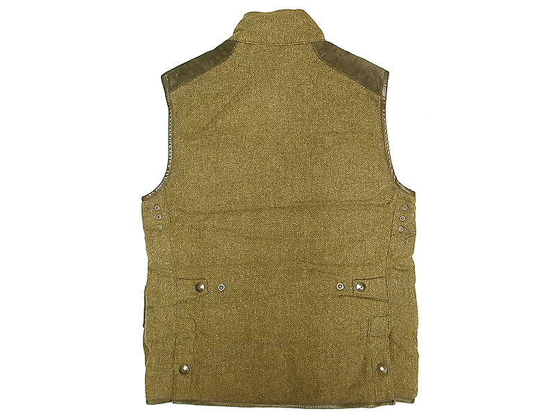 POLO Ralph Lauren Tweed Down Vest ツイード 本革レザーヨーク ダウン 