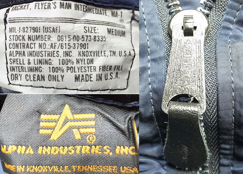 ALPHA INDUSTRYS   MA-1   MADE IN USA