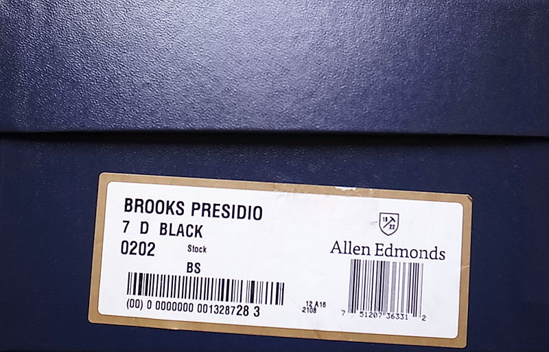 BROOKS BROTHERS PRESIDIO Black made by Allen Edmonds USA製 箱付