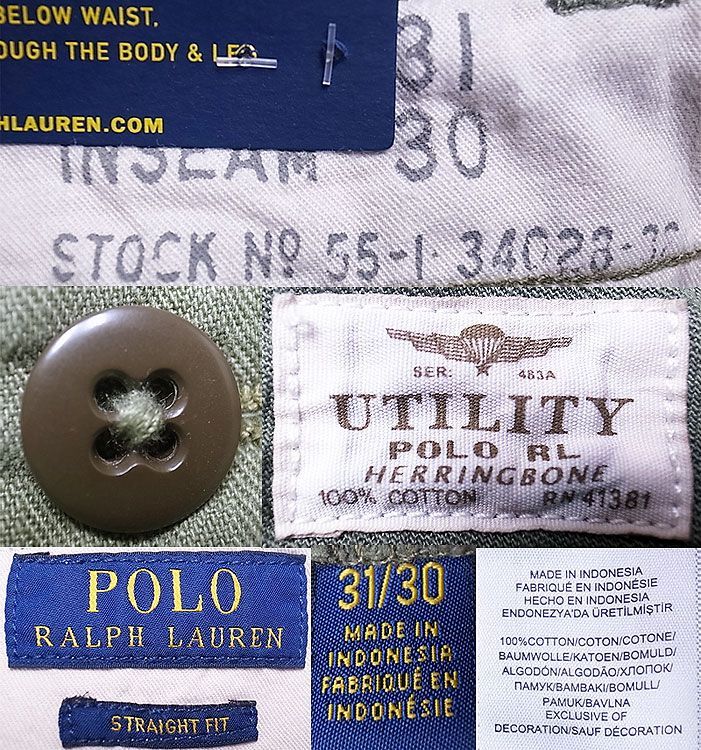 POLO Ralph Lauren HBT Utility Trousers ポロ ベイカーパンツ Vintage
