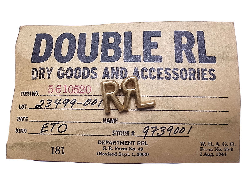 Double RL(RRL) Brass Pins #5 RRL LOGO ダブルアールエル ピンバッジ 
