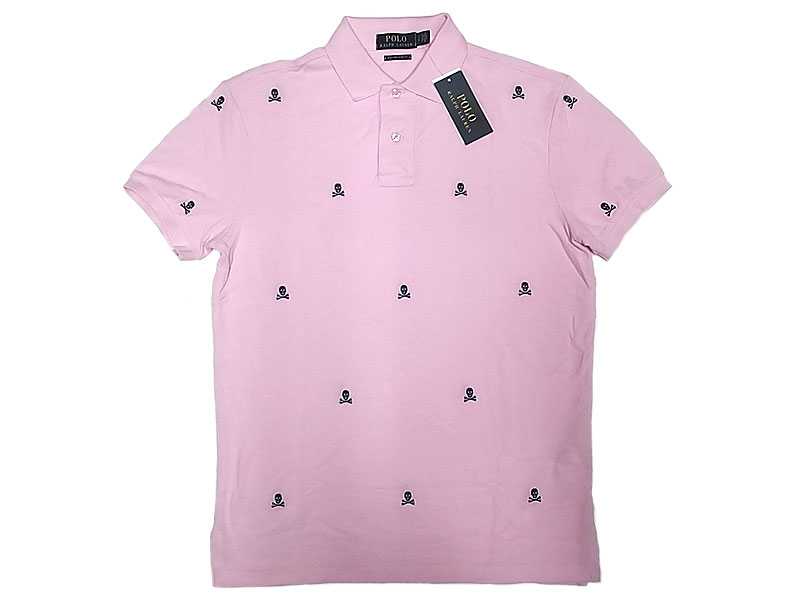 POLO RALPH LAUREN Skull Polo Shirts Pink ポロ スカル総柄刺繍