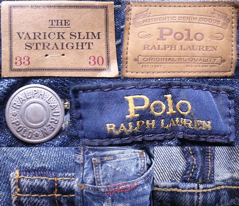 POLO Ralph Lauren VARICK SLIM STRIGHT JEANS Vintage加工 ポロ