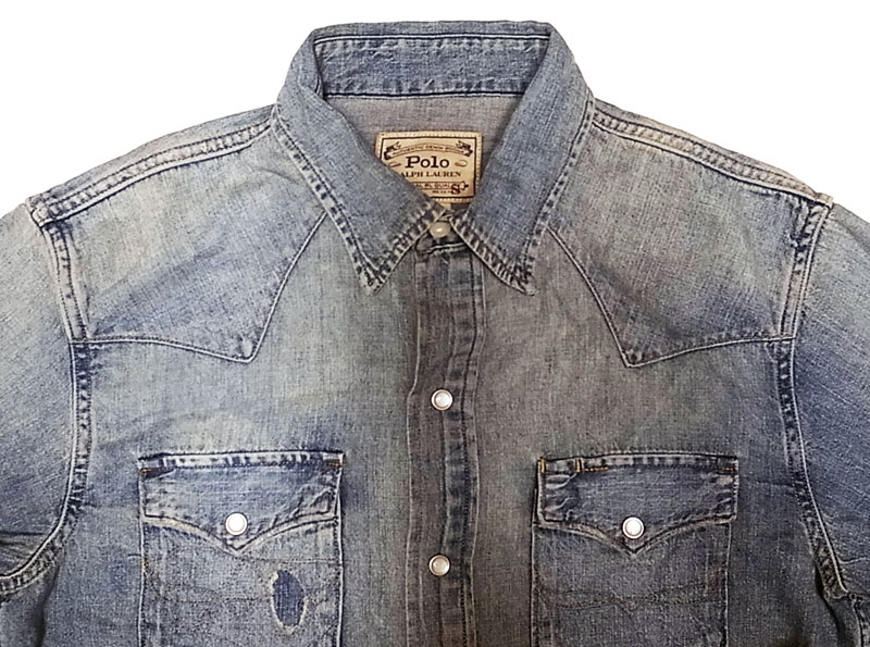 POLO Ralph Lauren Denim Western Shirts Vintage加工 ウエスタン ...