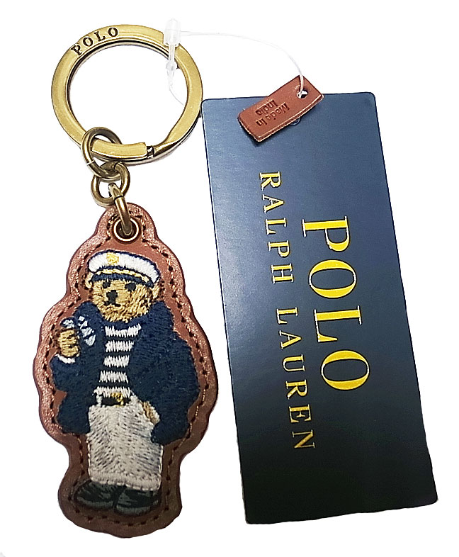 POLO BEAR LEATHER KEY RING Sailor ポロ・ベアー 本革刺繍 