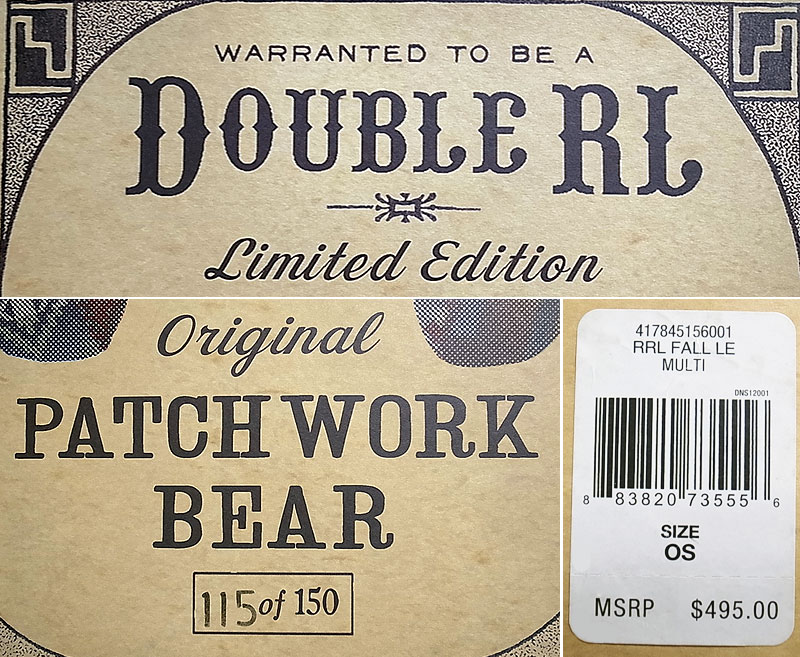 RRL LIMITED PATCH WORK BEAR 115/150 ダブルアールエル リミテッド ...