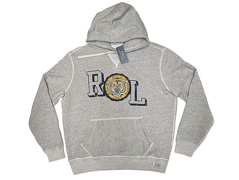 POLO RL TIGER Hoodie ポロ タイガーワッペン＆フロッギー 灰杢